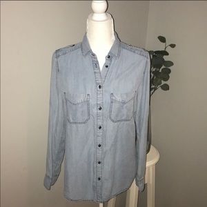 Express denim shirt boyfriend blouse size S